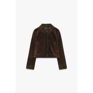 ZARA 100% LEATHER SHORT JACKET